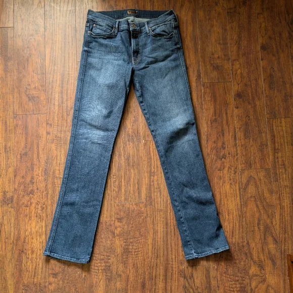Mother Classic Women's Dark Blue Straight-Leg Jeans - Picture 2 of 6